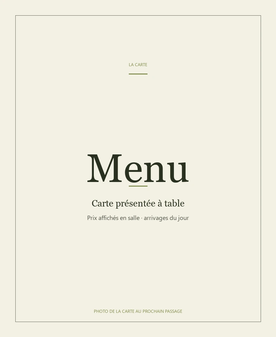 Carte Le Matete Chez Kohu, photo de la carte au prochain passage